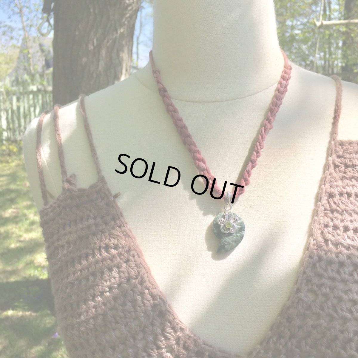 画像5: 天使の羽が見える♪　高品質セラフィナイト＆ペリドット ペンダントトップ*勾玉*シルバー925*デザイナージュエリー (5)