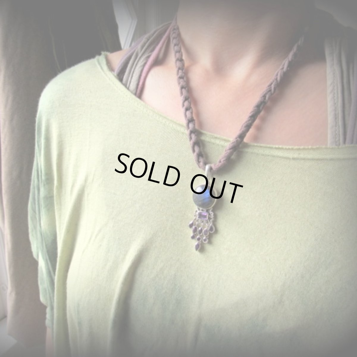 画像12: 1点物★高品質まんまる満月型ラブラドライト＆きらきらアメジスト★ペンダントトップ★スターリングシルバー (12)