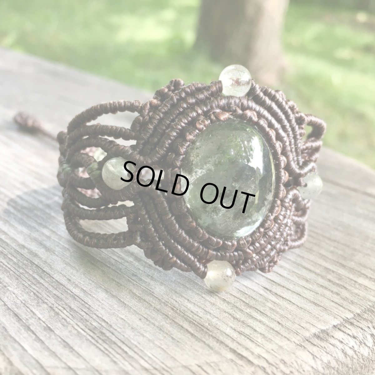 画像2: １点物　高品質ガーデンクォーツ（ブラジル産）＆プレナイト　ブレスレット　バングル＊庭園水晶*ヒーリング・運気アップ　天然石パワーストーン　アクセサリー　トライバル (2)