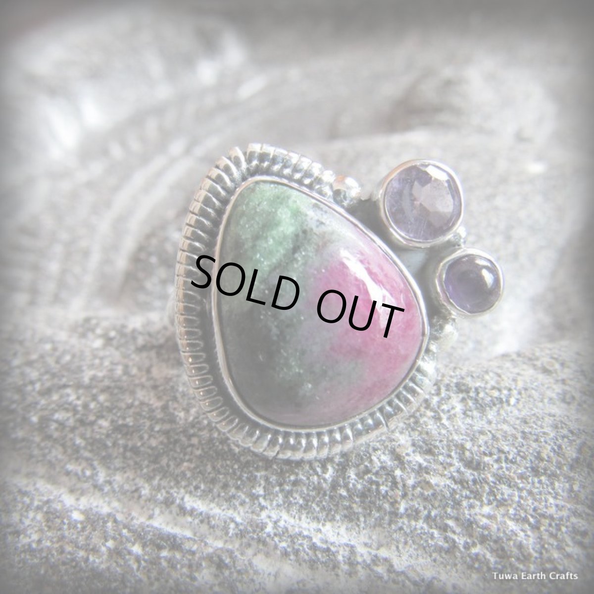 画像4: アフリカ産 ルビーインゾイサイト＆きらきらアメジスト指輪リング15号*パワーストーン＊スターリングシルバー (4)