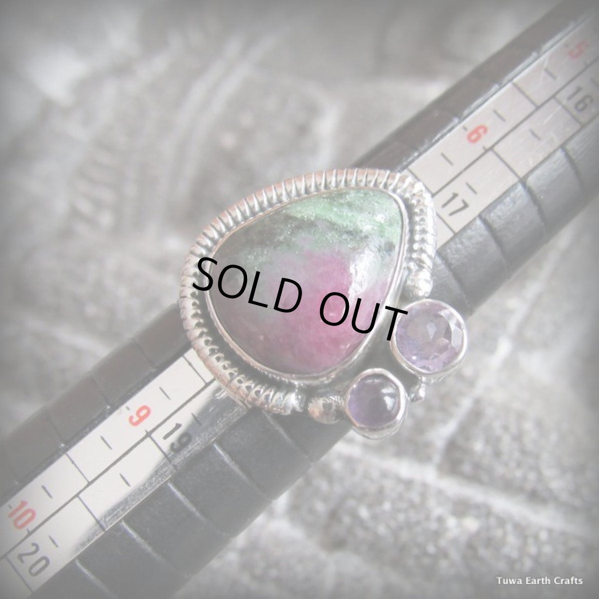 画像7: アフリカ産 ルビーインゾイサイト＆きらきらアメジスト指輪リング15号*パワーストーン＊スターリングシルバー (7)