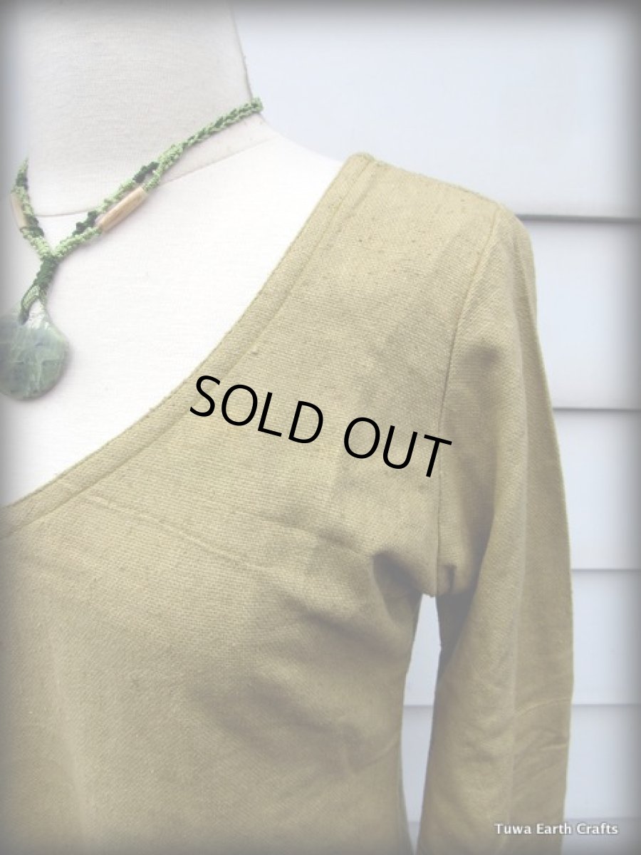 画像17: 2カラー★地球に優しい手紡ぎ手織りローシルク野蚕絹フォレストワンピース*ロングスリーブ長袖 (17)