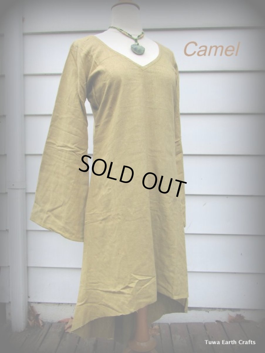 画像15: 2カラー★地球に優しい手紡ぎ手織りローシルク野蚕絹フォレストワンピース*ロングスリーブ長袖 (15)