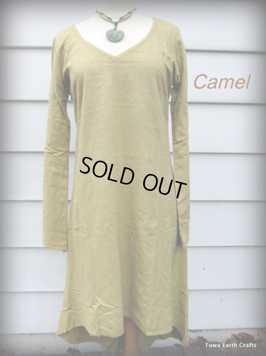 画像16: 2カラー★地球に優しい手紡ぎ手織りローシルク野蚕絹フォレストワンピース*ロングスリーブ長袖 (16)