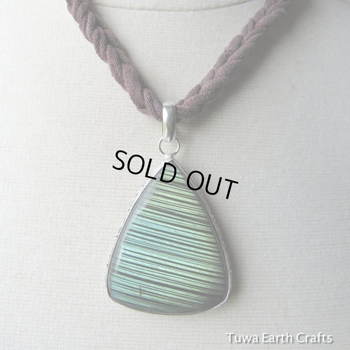 画像7: 1点物★全長6cm　大ぶり　ラブラドライト ペンダント　ブルー・グリーン・ゴールド ストライプ模様 パワーストーン天然石アクセサリー (7)