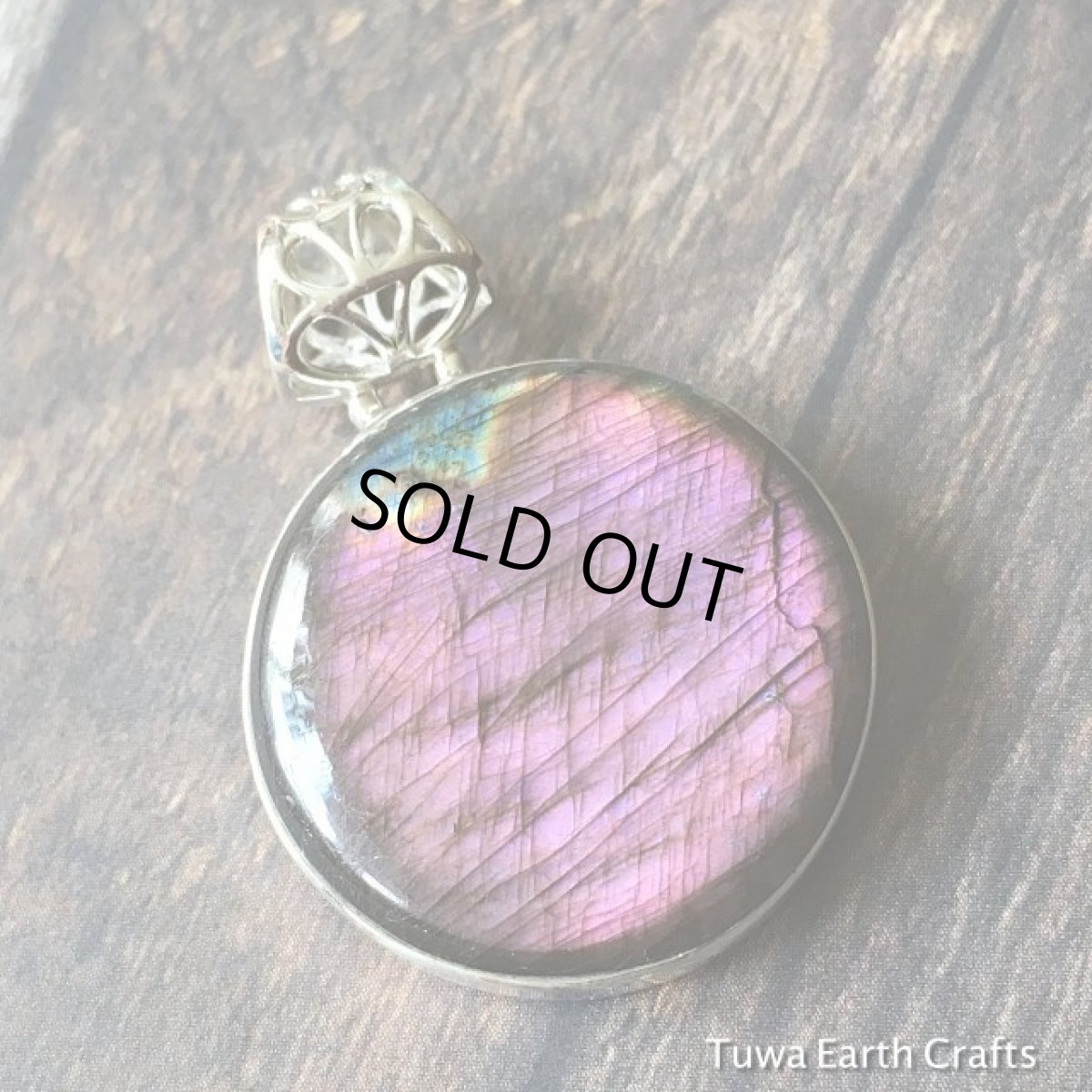 画像10: 【レア1点物】まんまる満月型ピンクラブラドライト　ペンダントトップ (10)