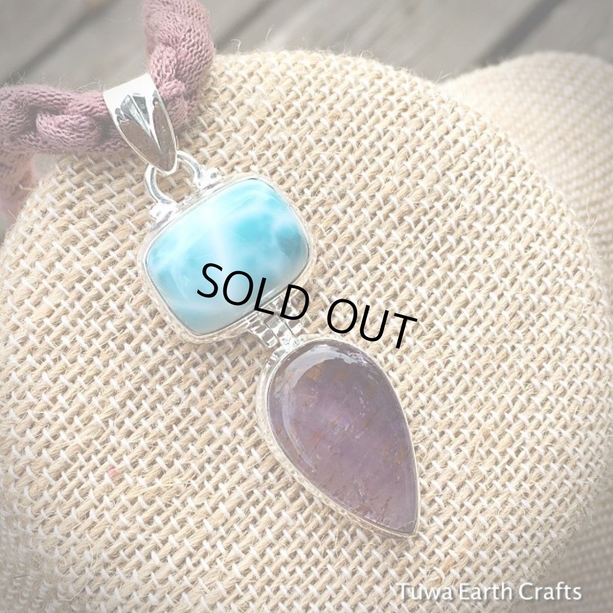 画像12: 1点物★高品質ラリマー&スーパーセブン（カコクセナイトインアメジスト）ペンダントトップ★世界三大ヒーリングストーン (12)