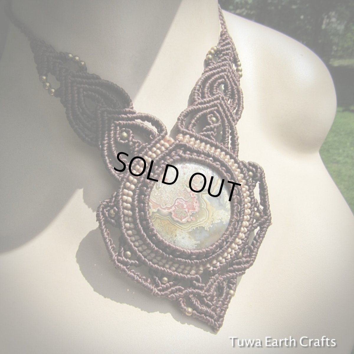 画像7: 1点物　高品質クレージレースアゲート　ネックレス*ハンドメイド天然石パワーストーンアクセサリー (7)