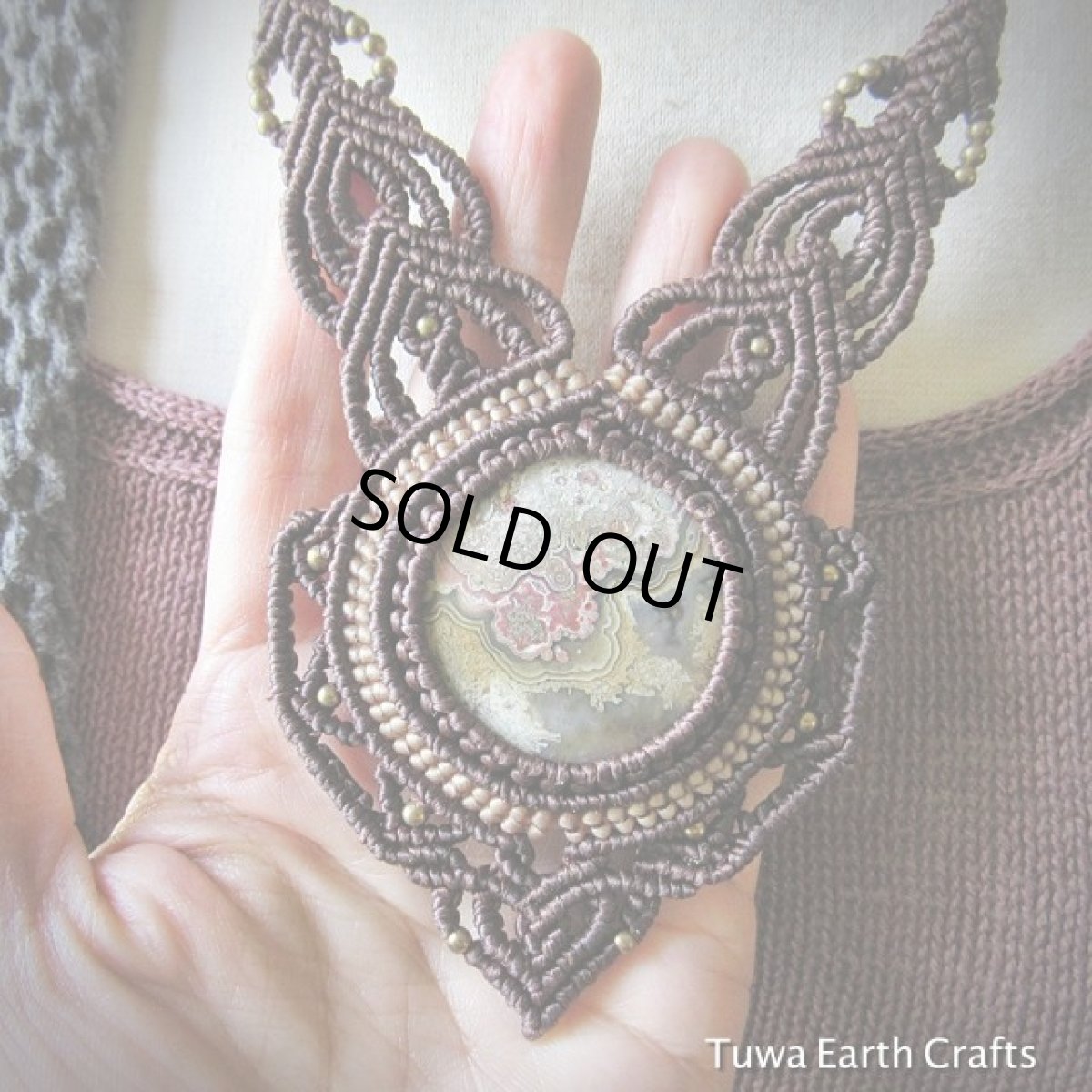 画像10: 1点物　高品質クレージレースアゲート　ネックレス*ハンドメイド天然石パワーストーンアクセサリー (10)