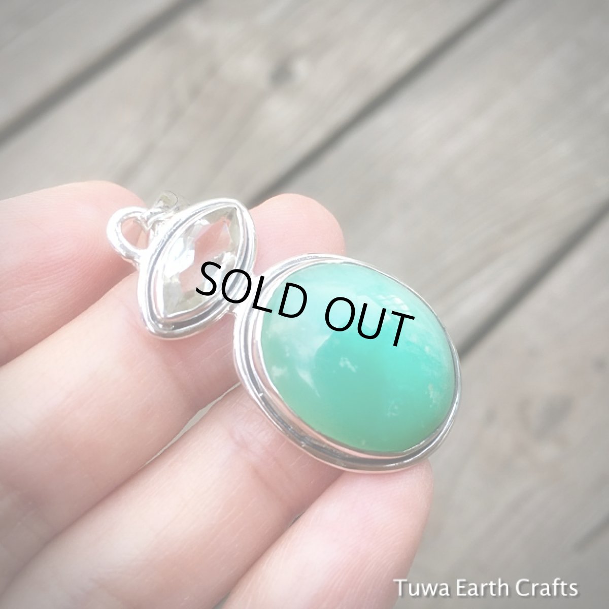 画像4: 【自己実現・才能開花】高品質 天然クリソプレーズ＆宝石質マーキスカット水晶　1点もの ペンダントトップ★パワーストーン★スターリングシルバー (4)