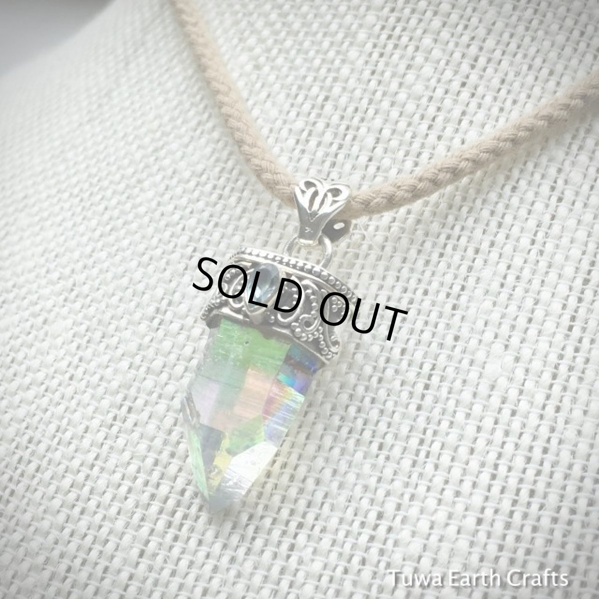 画像10: 1点物 オーロラ色　高品質エンジェルオーラ&ブルートパーズ　ペンダントトップ*タイムリンク水晶ポイント*ヒーリングクリスタル (10)