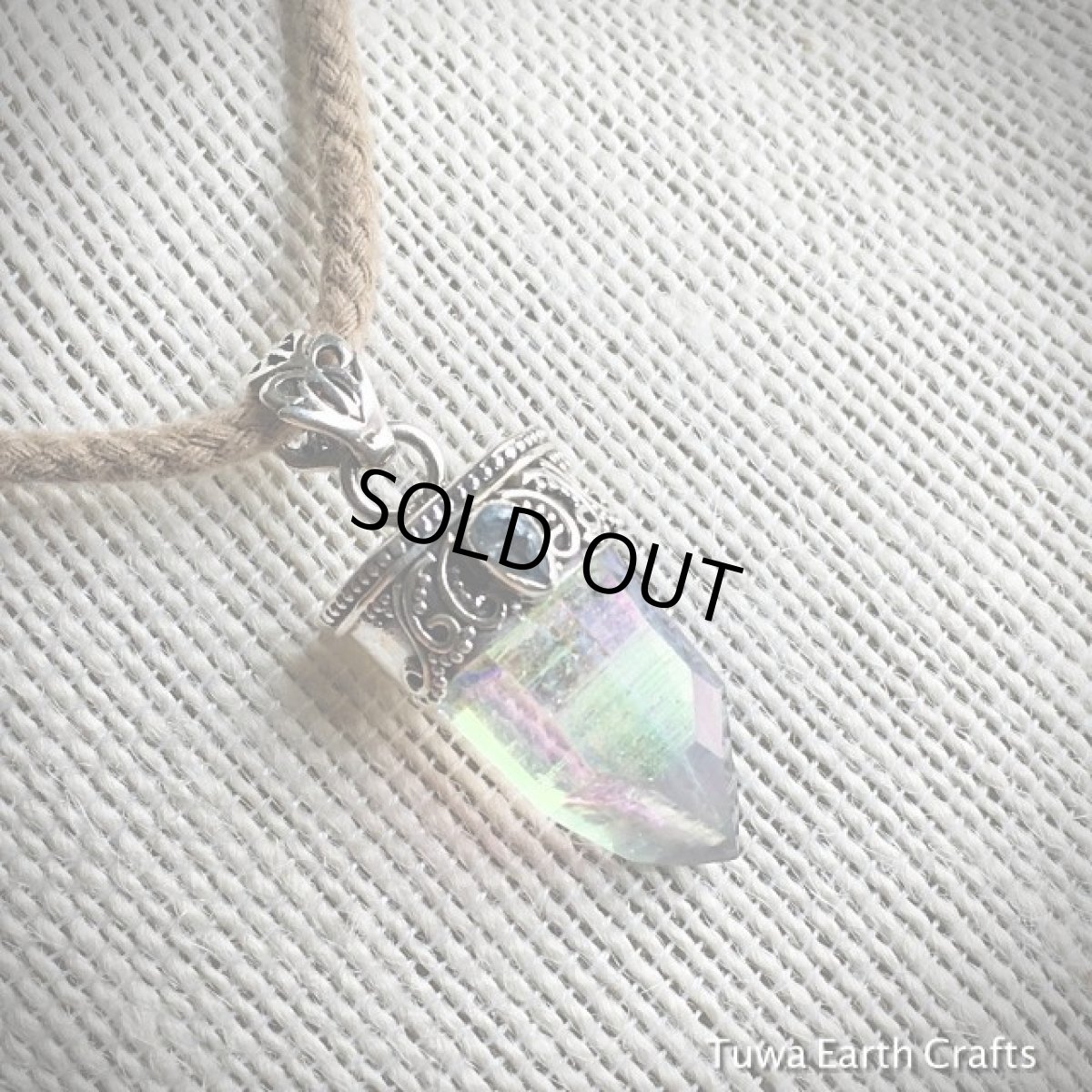 画像11: 1点物 オーロラ色　高品質エンジェルオーラ&ブルートパーズ　ペンダントトップ*タイムリンク水晶ポイント*ヒーリングクリスタル (11)