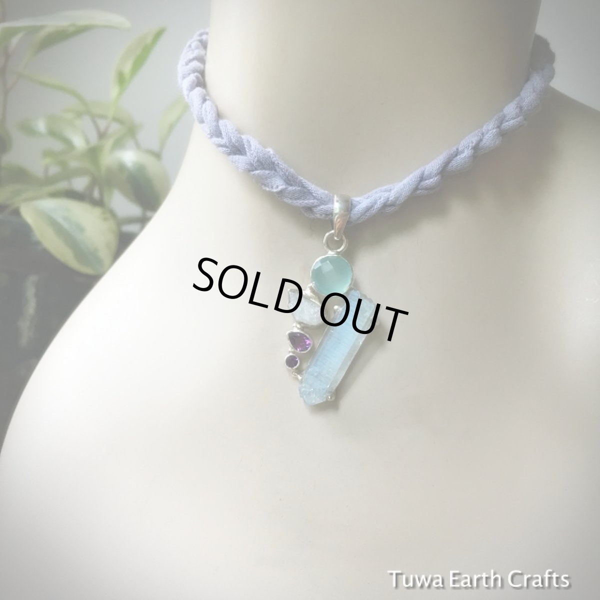 画像7: 【オーラの浄化・自己表現力アップ・良運を引き寄せる】1点物 アクアオーラ ペンダント with レインボームーンストーン原石&アクアカルセドニー&アメジスト スターリングシルバー ヒーリングジュエリー (7)