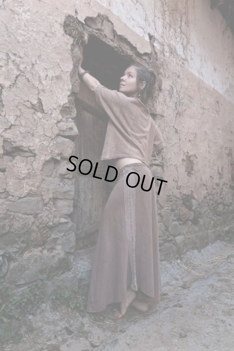 画像3: 再入荷♪ 草木染め♪ 柔らかオーガニックヘンプコットン  スカート★バイキングアート装飾模様が個性的★ナチュラルジプシー トライバル　エコ スローファッション 無農薬 (3)