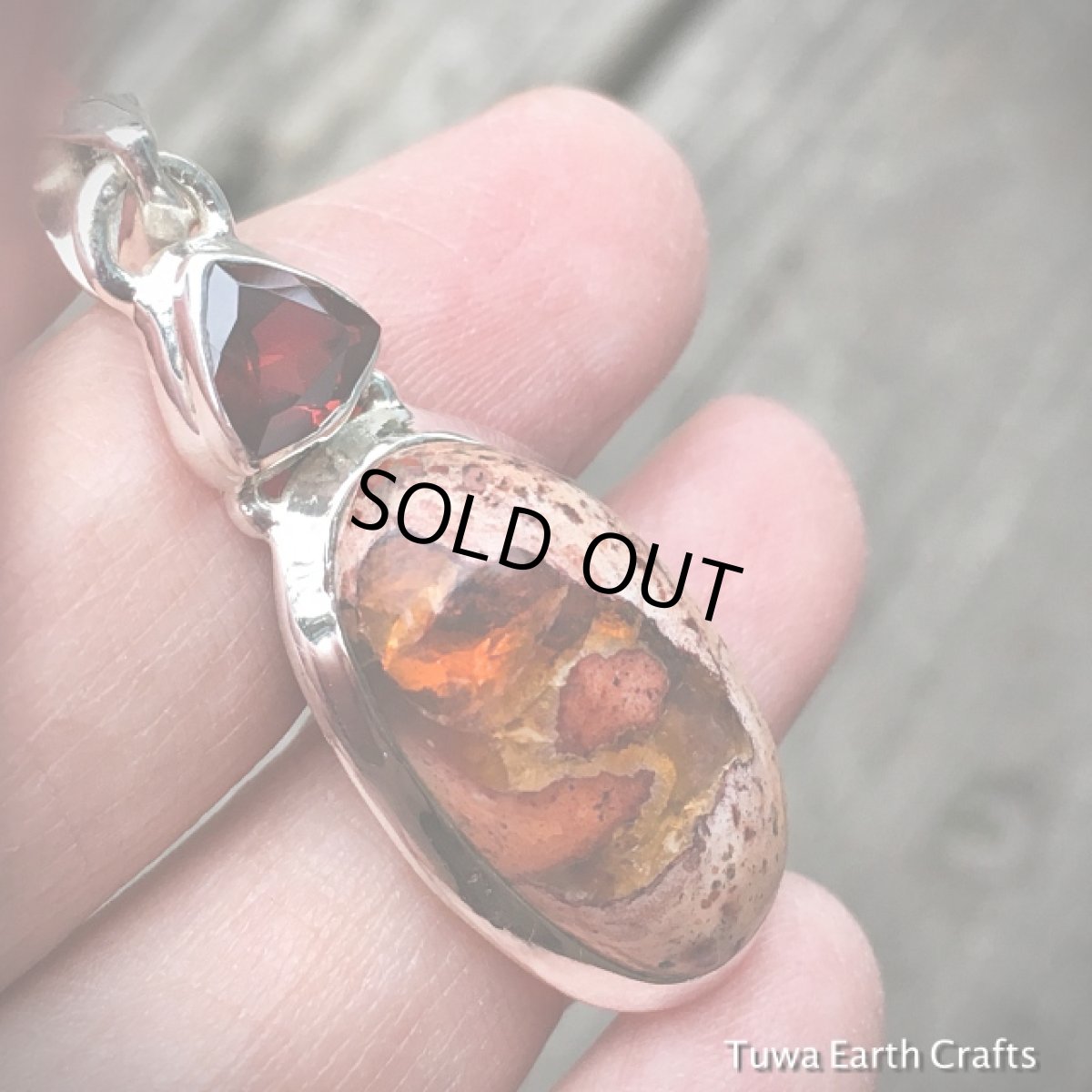 画像4: 【幸運の石】1点物　メキシカンオパール ＆ガーネット ペンダント★ファイヤーオパール★スターリングシルバー (4)