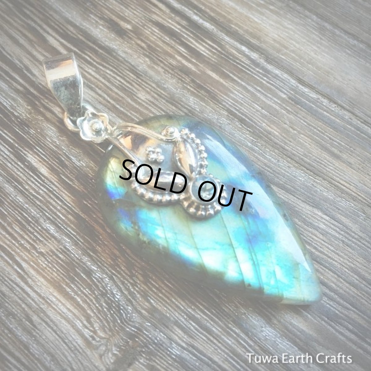 画像4: 【夢の実現をサポート♪】1点物★高品質ラブラドライト&きらきらブルートパーズ　大ぶりペンダントトップ★スターリングシルバー (4)