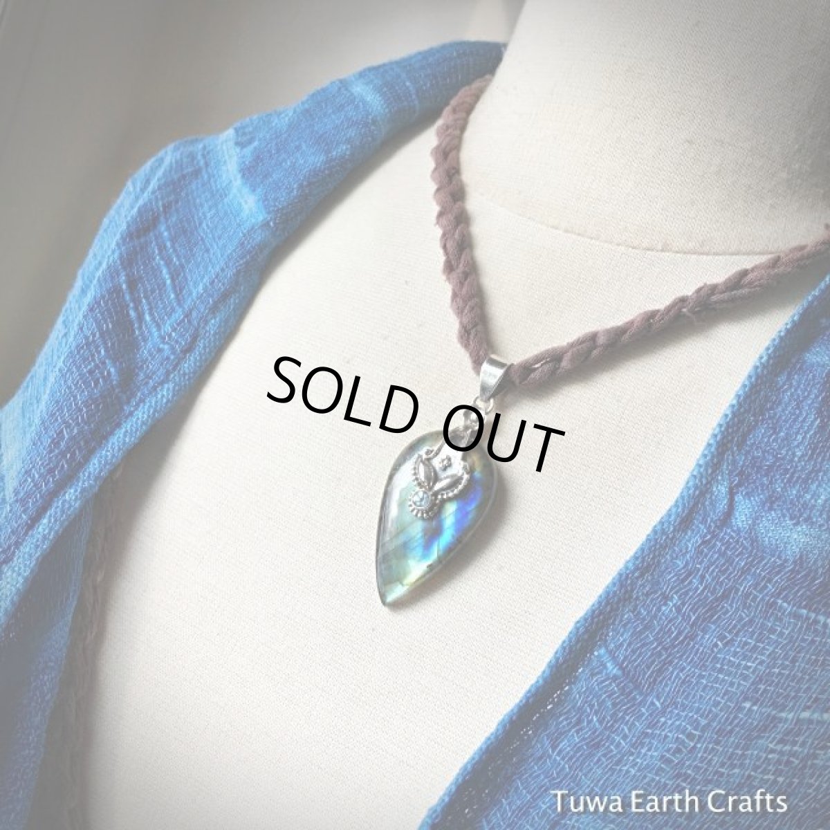 画像15: 【夢の実現をサポート♪】1点物★高品質ラブラドライト&きらきらブルートパーズ　大ぶりペンダントトップ★スターリングシルバー (15)