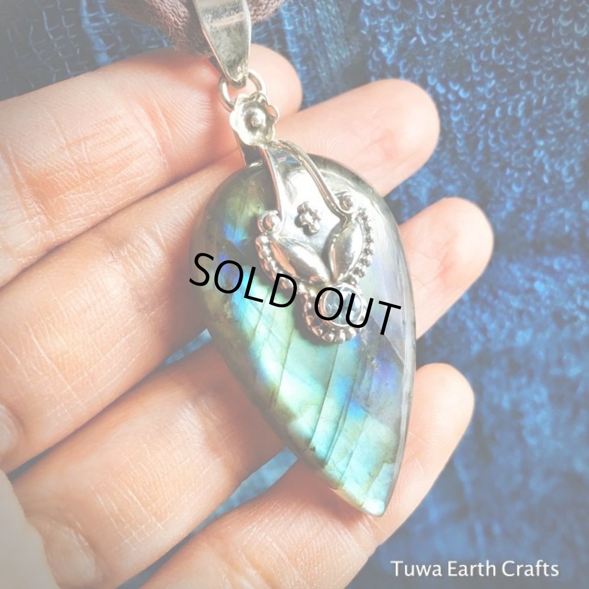 画像3: 【夢の実現をサポート♪】1点物★高品質ラブラドライト&きらきらブルートパーズ　大ぶりペンダントトップ★スターリングシルバー (3)