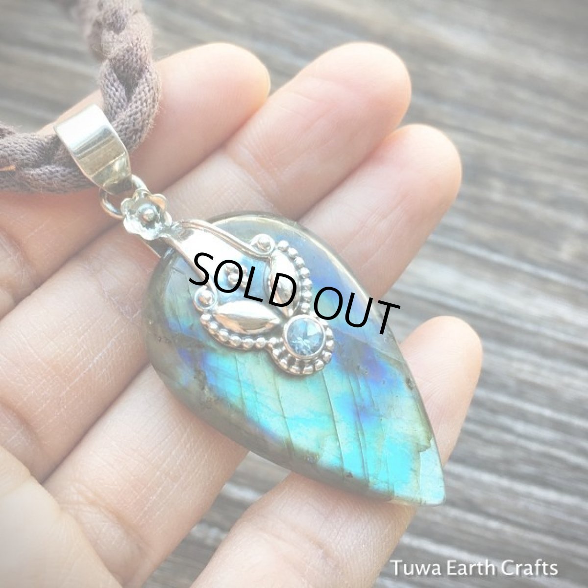 画像12: 【夢の実現をサポート♪】1点物★高品質ラブラドライト&きらきらブルートパーズ　大ぶりペンダントトップ★スターリングシルバー (12)