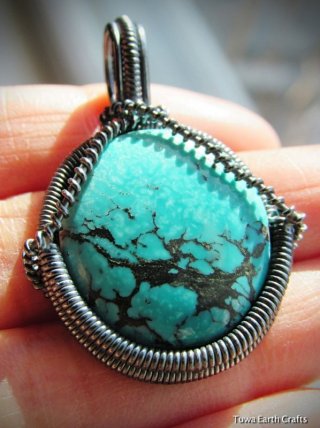 し*ー様 チベタンターコイズ　K18ペンダントトップ④　チベット　グリーンブルー し*ー様 チベタンターコイズ K18ペンダントトップ④ チベット