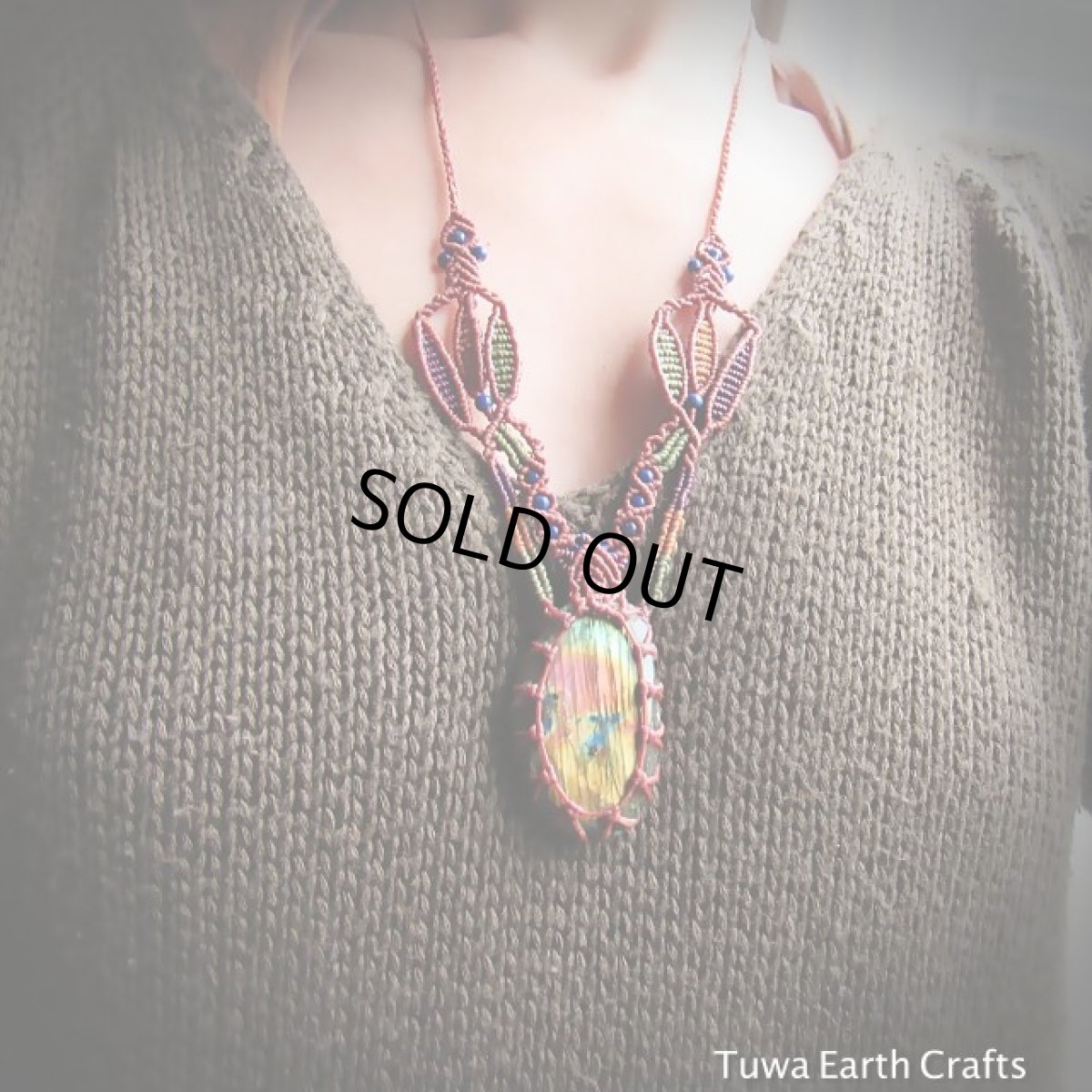 画像18: 1点物　高品質　大ぶり　虹色レインボーラブラドライト＆ラピスラズリ　ネックレス★天然石パワーストーンアクセサリー (18)