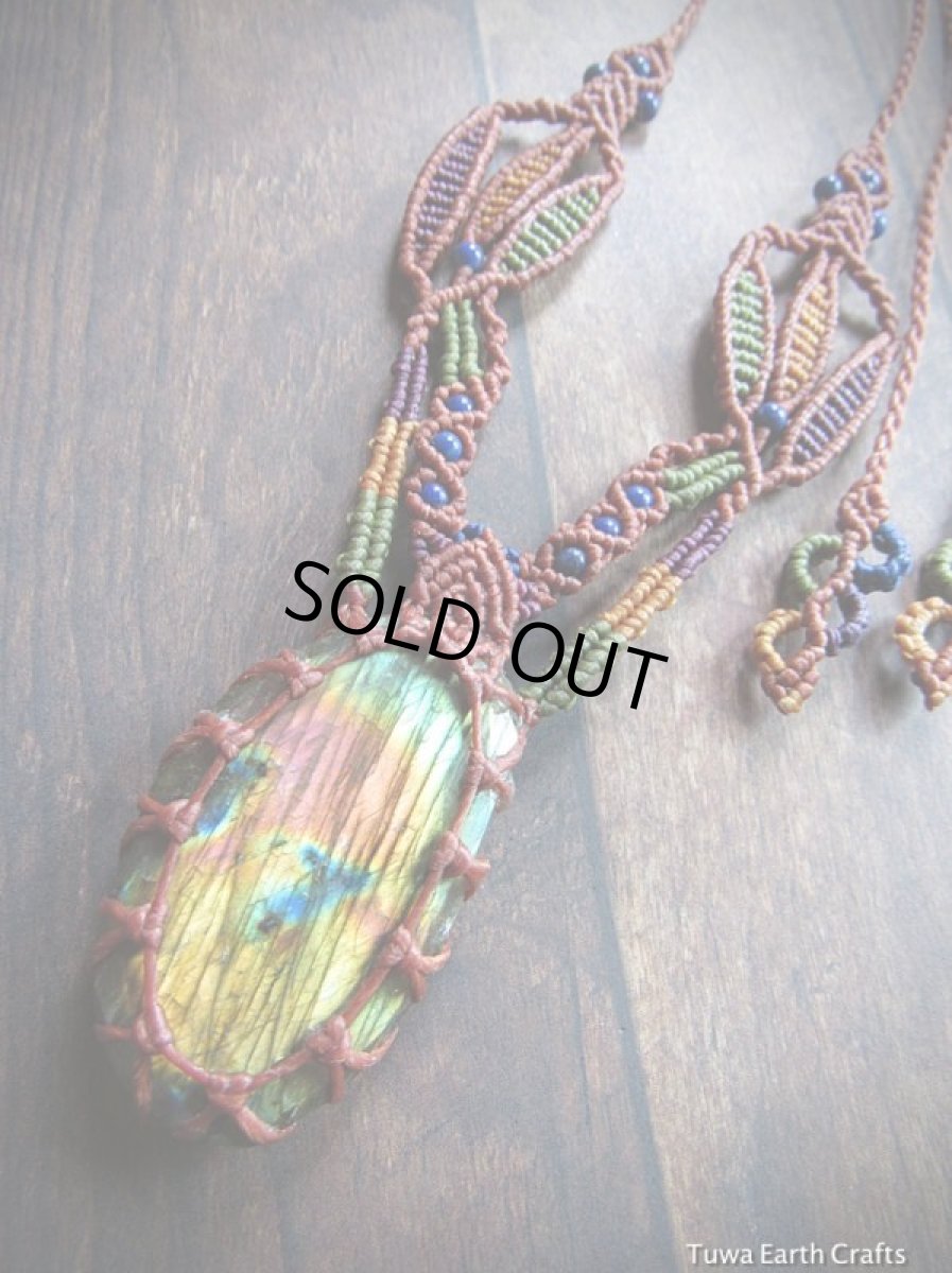 画像6: 1点物　高品質　大ぶり　虹色レインボーラブラドライト＆ラピスラズリ　ネックレス★天然石パワーストーンアクセサリー (6)