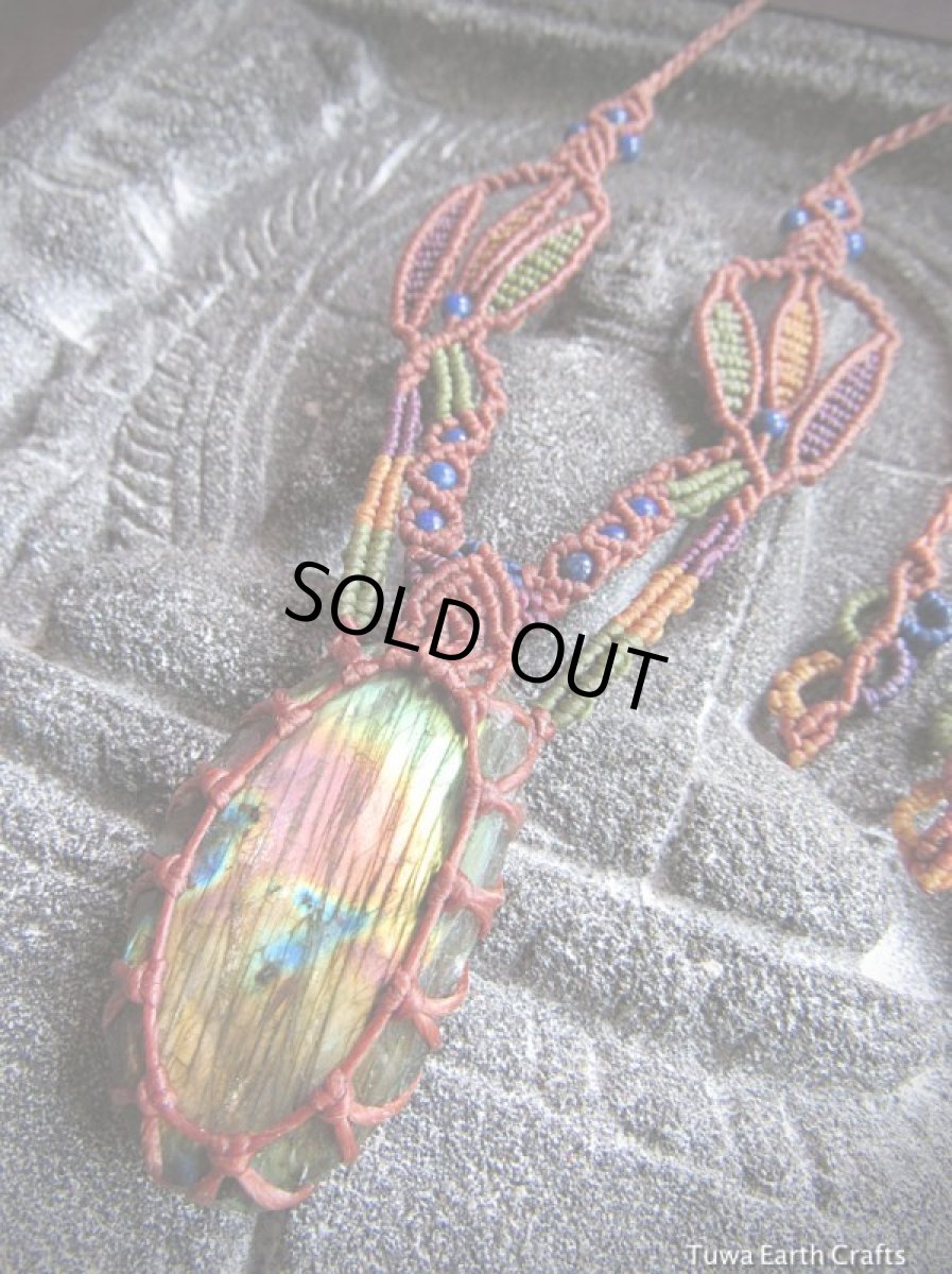 画像12: 1点物　高品質　大ぶり　虹色レインボーラブラドライト＆ラピスラズリ　ネックレス★天然石パワーストーンアクセサリー (12)