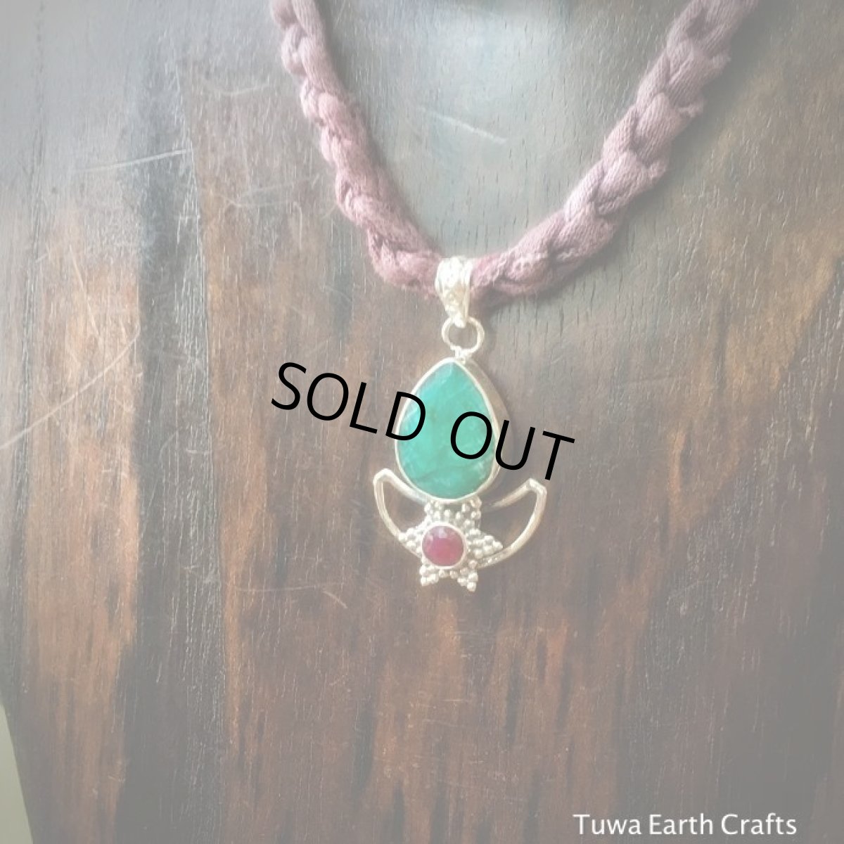 画像8: 個性的な月と星デザイン♪ 高品質 天然エメラルド＆ルビー ペンダントトップ★スターリングシルバー★貴石 (8)