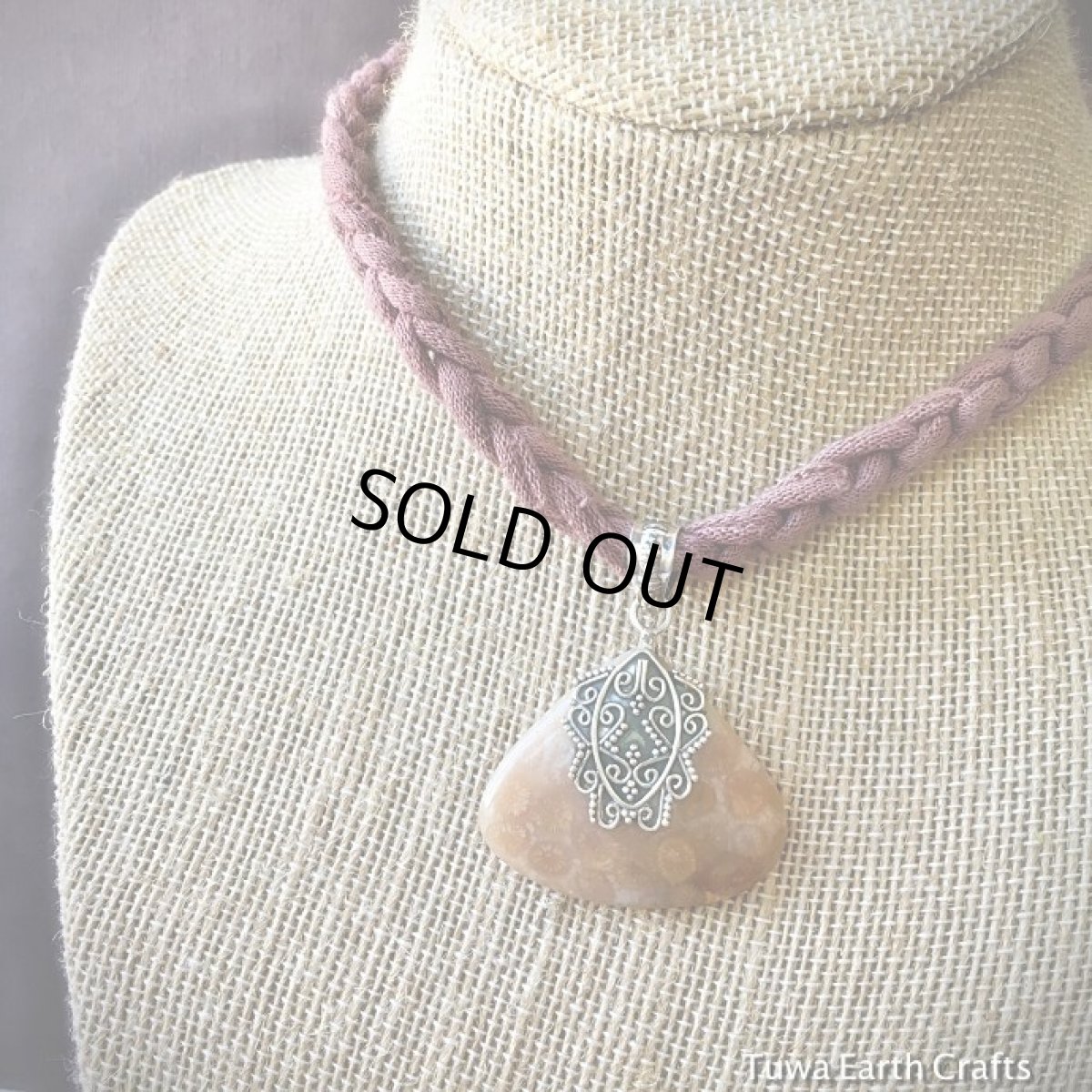 画像10: 1点物★高品質フォシルコーラル(インドネシア産)珊瑚化石ペンダントトップ★スターリングシルバー★フォッシルコーラル (10)