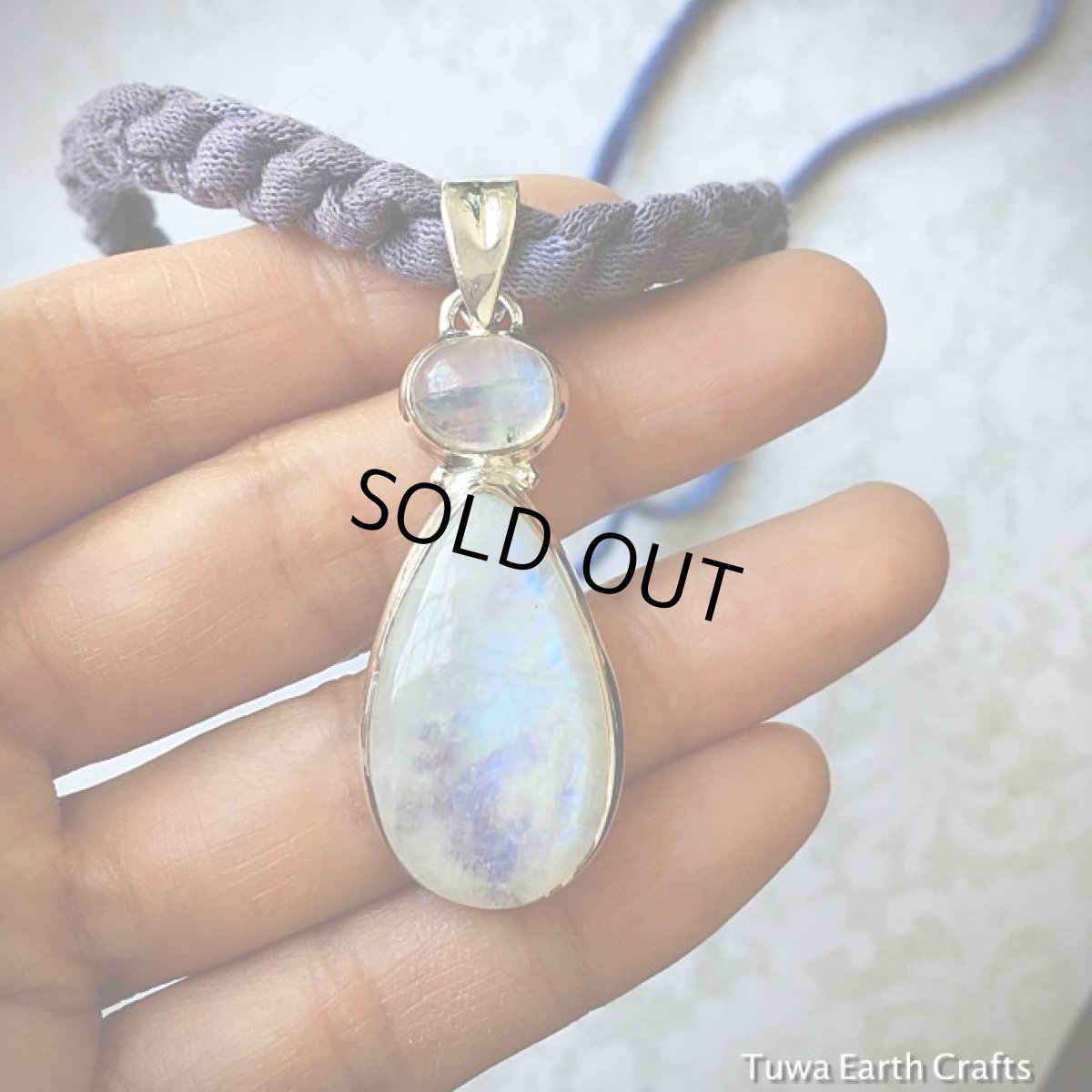 画像12: 1点物　極上レインボームーンストーン２石使いペンダントトップ★スターリングシルバー　パワーストーン　天然石 (12)