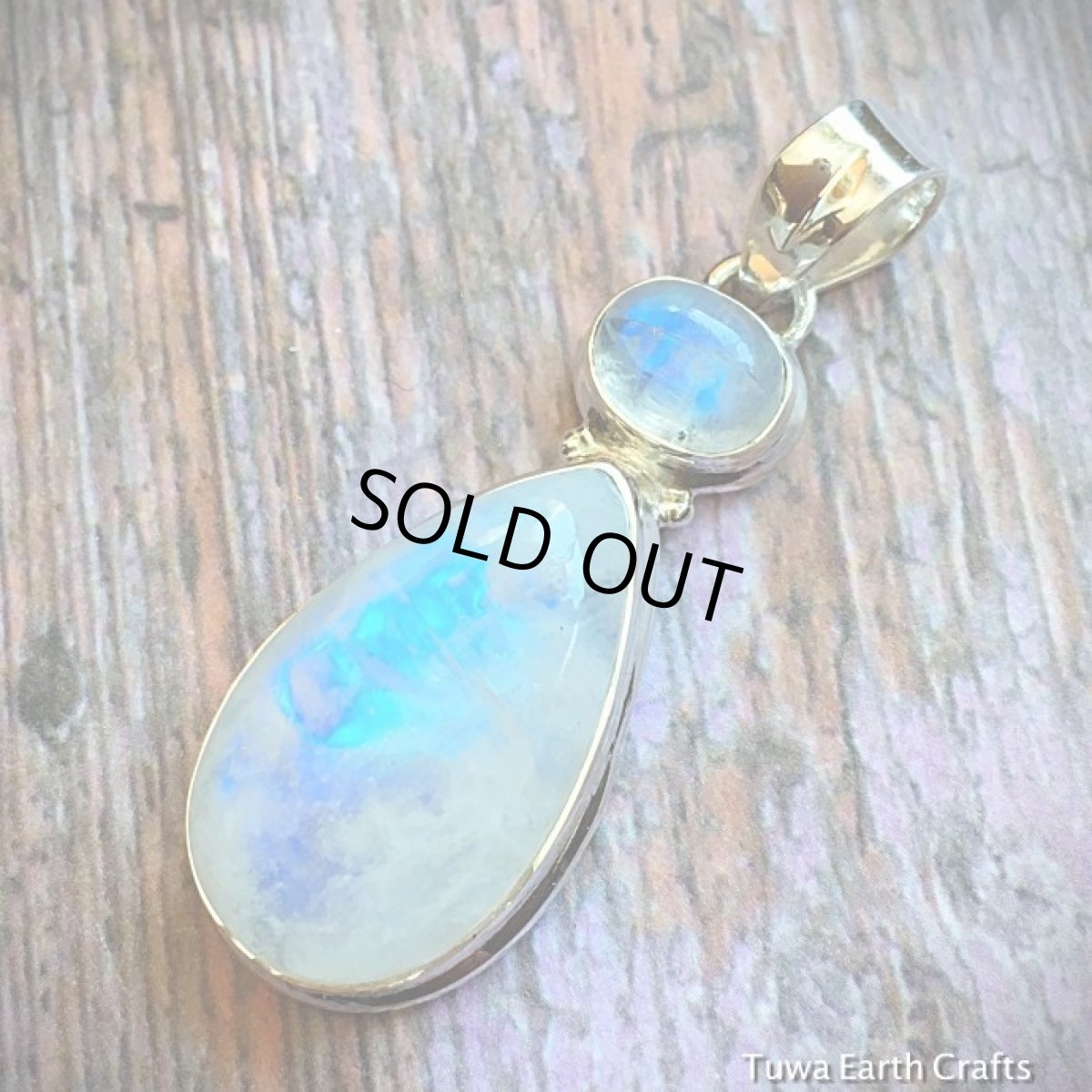 画像9: 1点物　極上レインボームーンストーン２石使いペンダントトップ★スターリングシルバー　パワーストーン　天然石 (9)