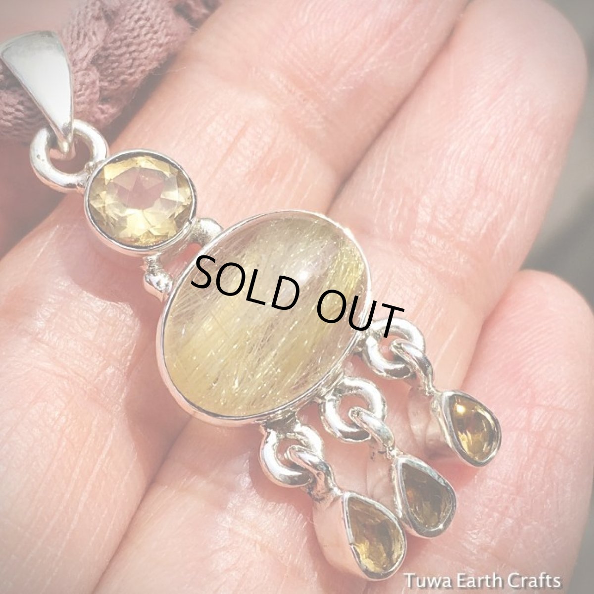 画像8: 【仕事運・金運UP】ゴールデンルチルクォーツ＋きらきらシトリン　１点物ペンダントトップ★スターリングシルバー　天然石アクセサリー (8)