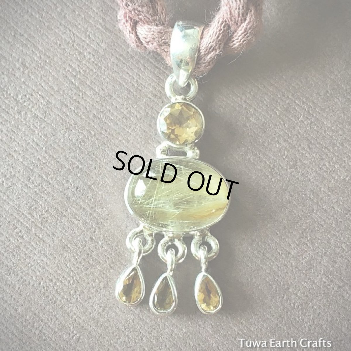 画像2: 【仕事運・金運UP】ゴールデンルチルクォーツ＋きらきらシトリン　１点物ペンダントトップ★スターリングシルバー　天然石アクセサリー (2)