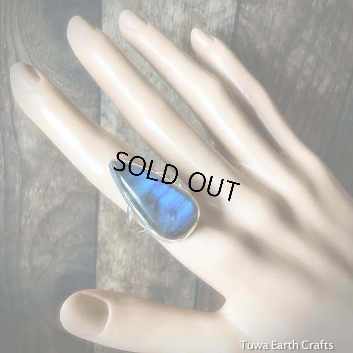 画像8: 1点物　高品質ラブラドライト（カナダ産）シルバーリング　神秘的ディープブルー大ぶり　指輪15号　天然石パワーストーンアクセサリー (8)