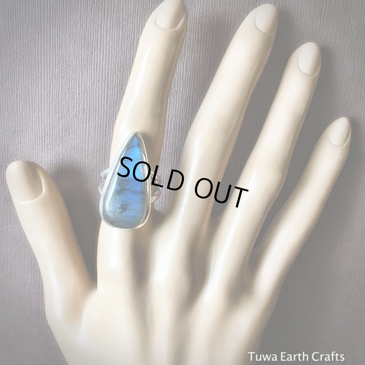 画像6: 1点物　高品質ラブラドライト（カナダ産）シルバーリング　神秘的ディープブルー大ぶり　指輪15号　天然石パワーストーンアクセサリー (6)