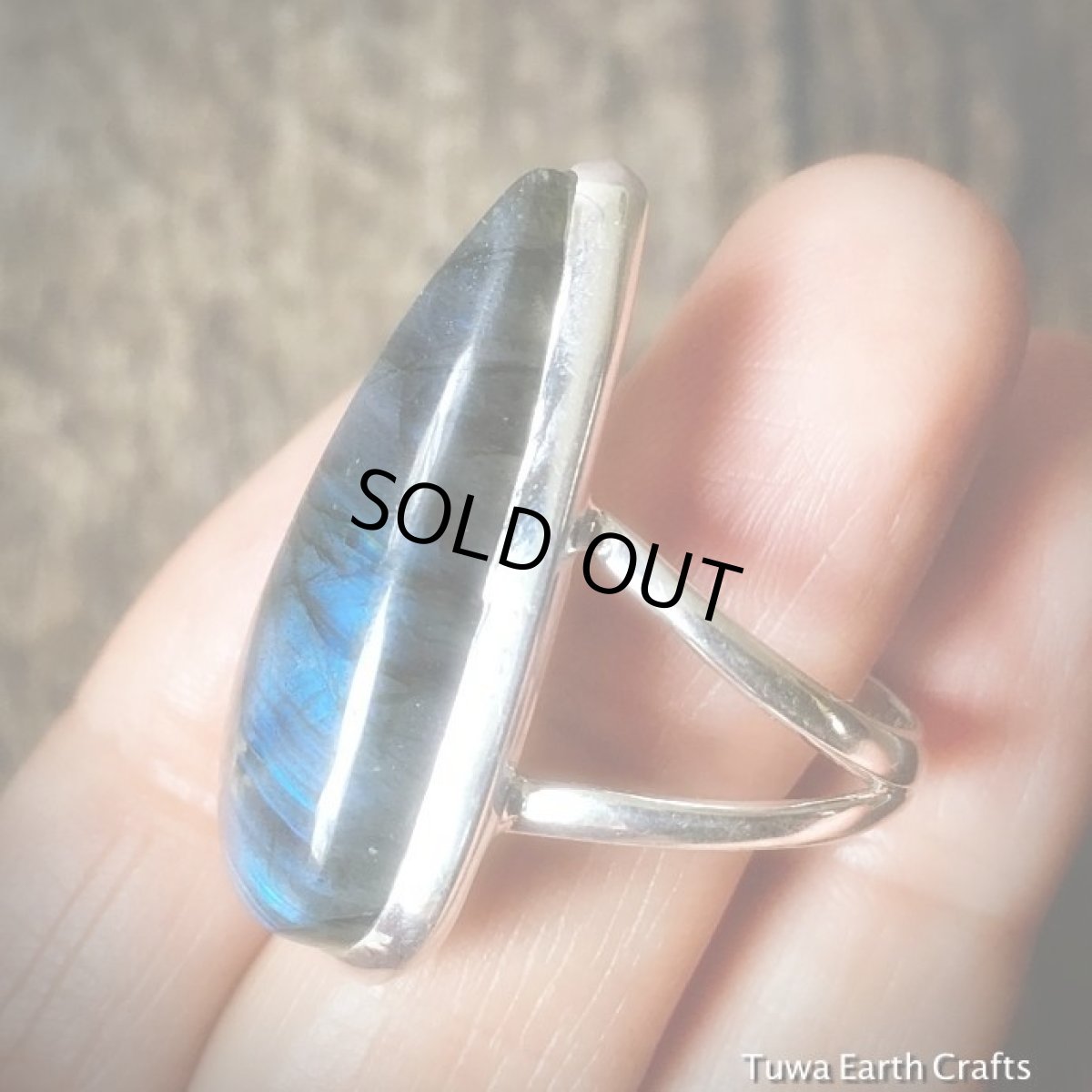 画像3: 1点物　高品質ラブラドライト（カナダ産）シルバーリング　神秘的ディープブルー大ぶり　指輪15号　天然石パワーストーンアクセサリー (3)