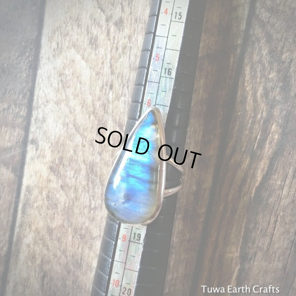 画像14: 1点物　高品質ラブラドライト（カナダ産）シルバーリング　神秘的ディープブルー大ぶり　指輪15号　天然石パワーストーンアクセサリー (14)