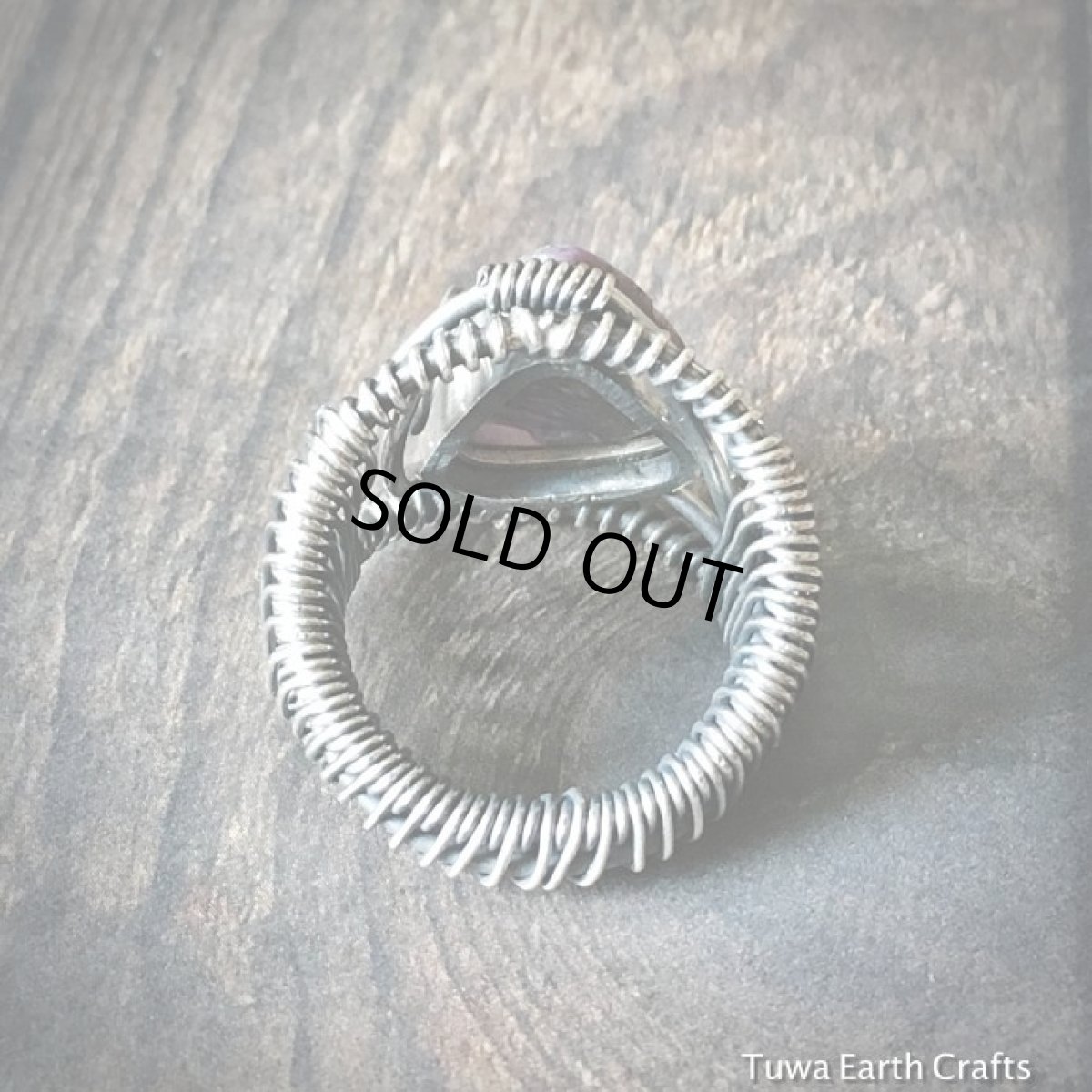 画像15: 1点物　高品質大ぶりチャロアイト（エンジェルシリカ）リング　指輪14号　スターリングシルバー　ワイヤーアート　天然石パワーストーンアクセサリー (15)