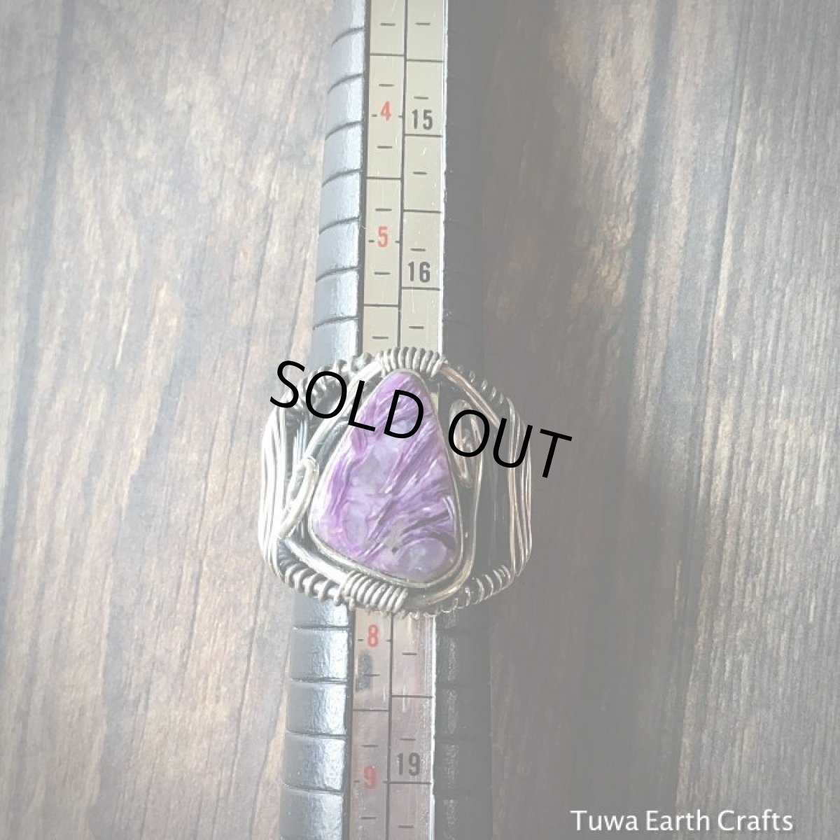 画像12: 1点物　高品質大ぶりチャロアイト（エンジェルシリカ）リング　指輪14号　スターリングシルバー　ワイヤーアート　天然石パワーストーンアクセサリー (12)