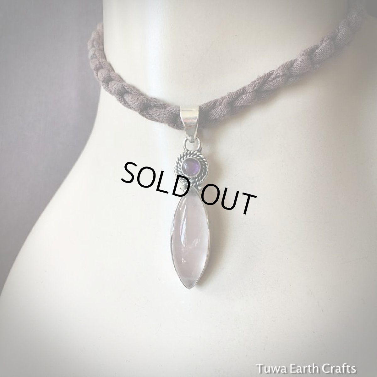 画像13: 1点物　高品質ぷっくりローズクォーツ＆アメジスト　ペンダントトップ★天然石パワーストーンアクセサリー★スターリングシルバー (13)