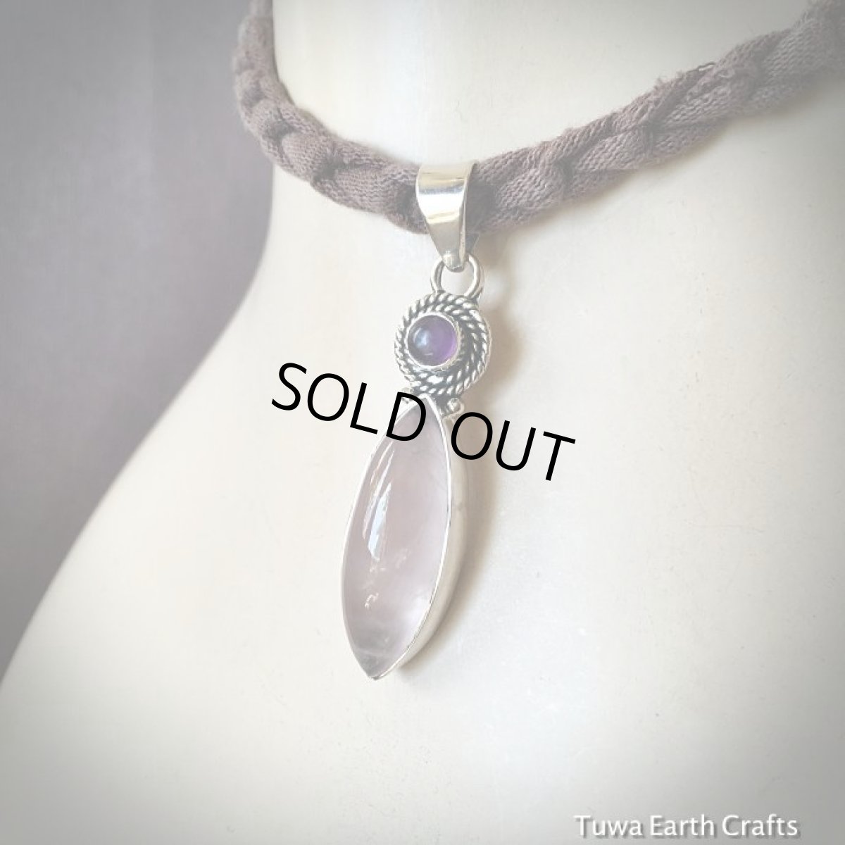 画像11: 1点物　高品質ぷっくりローズクォーツ＆アメジスト　ペンダントトップ★天然石パワーストーンアクセサリー★スターリングシルバー (11)