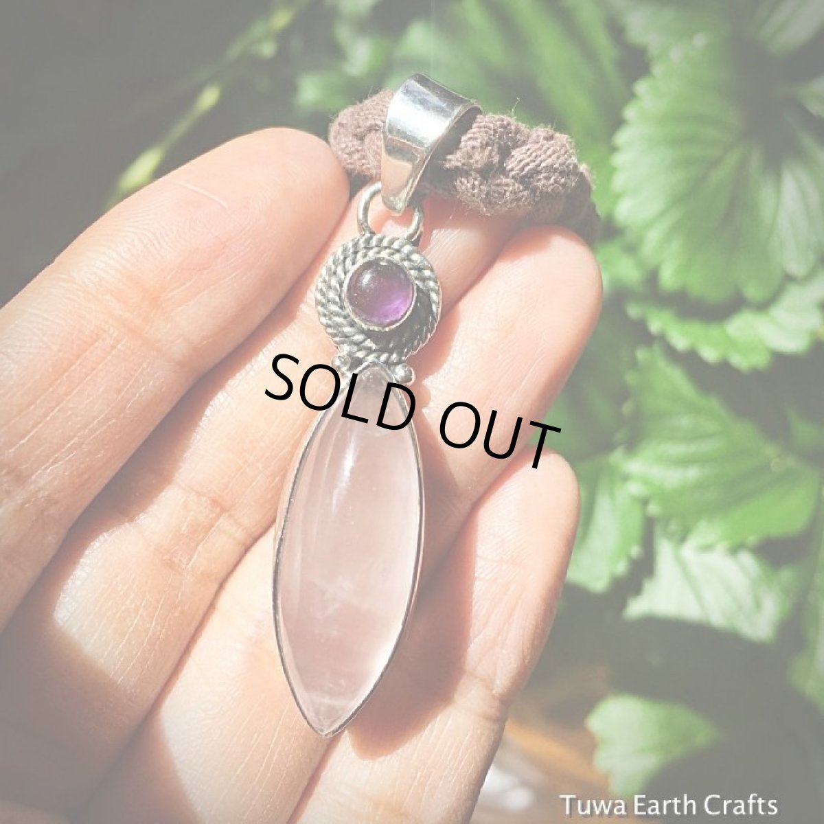 画像6: 1点物　高品質ぷっくりローズクォーツ＆アメジスト　ペンダントトップ★天然石パワーストーンアクセサリー★スターリングシルバー (6)