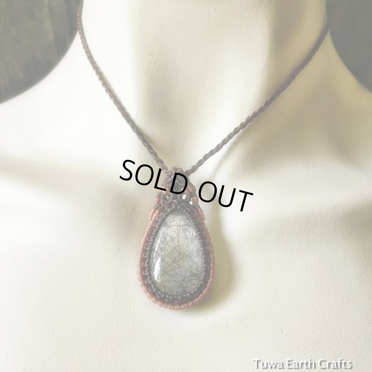 画像7: 【仕事運・金運アップ】ブラックルチルクォーツ ネックレス*マクラメ編み*黒針水晶　天然石パワーストーンネックレス (7)