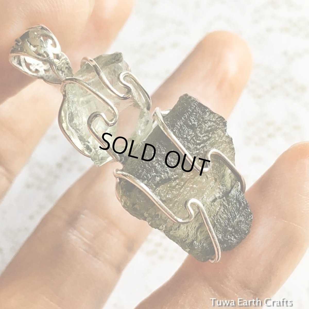 画像7: 宇宙から来たレア希少石　高品質　隕石モルダバイト＆アクアマリン原石ペンダントトップ★シルバー925　天然石　パワーストーン　ジュエリー　3月誕生石 (7)