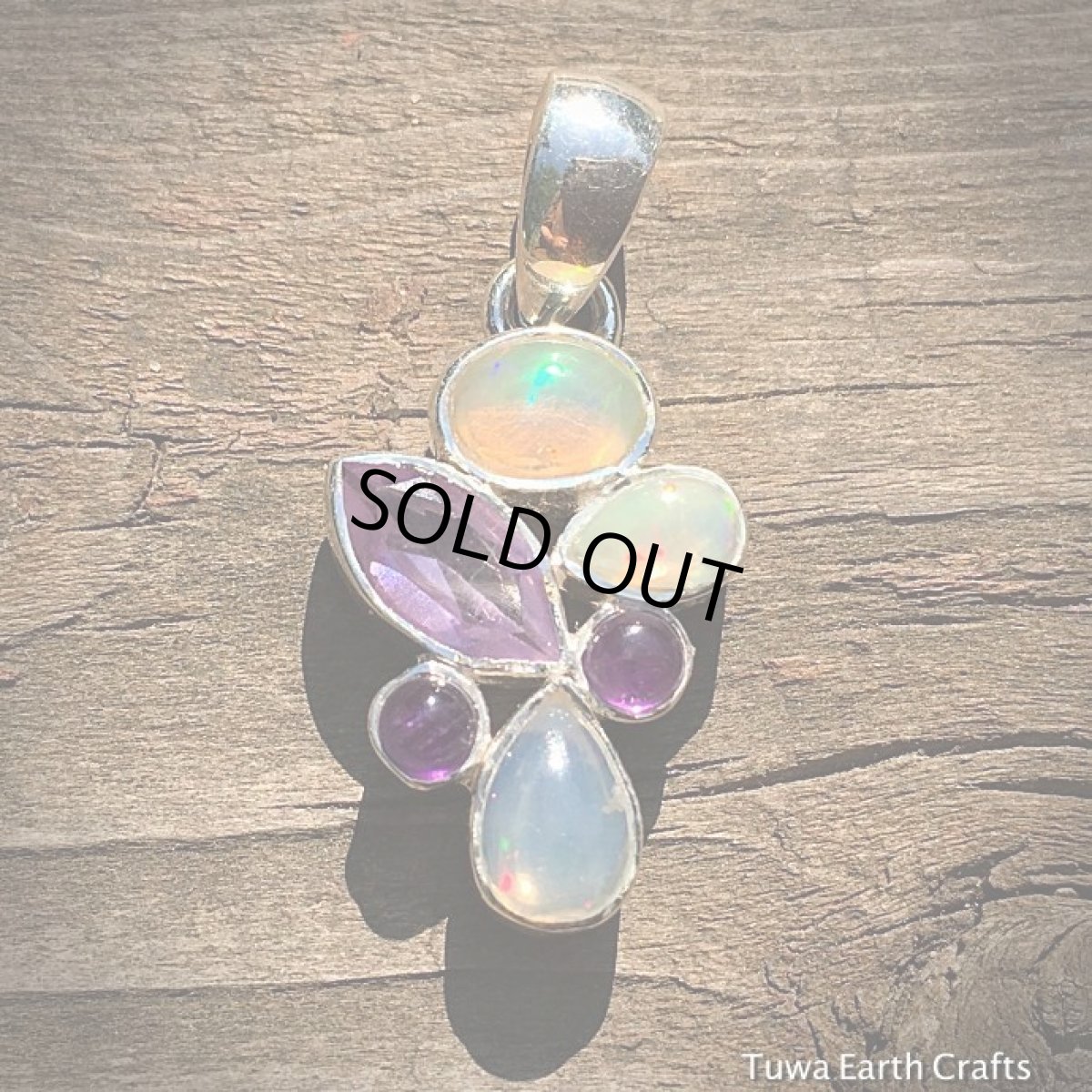 画像3: １点もの　高品質エチオピア産オパール＆宝石質アメジスト ペンダントトップ★プレシャスオパール　天然石ヒーリングストーン ジュエリー (3)