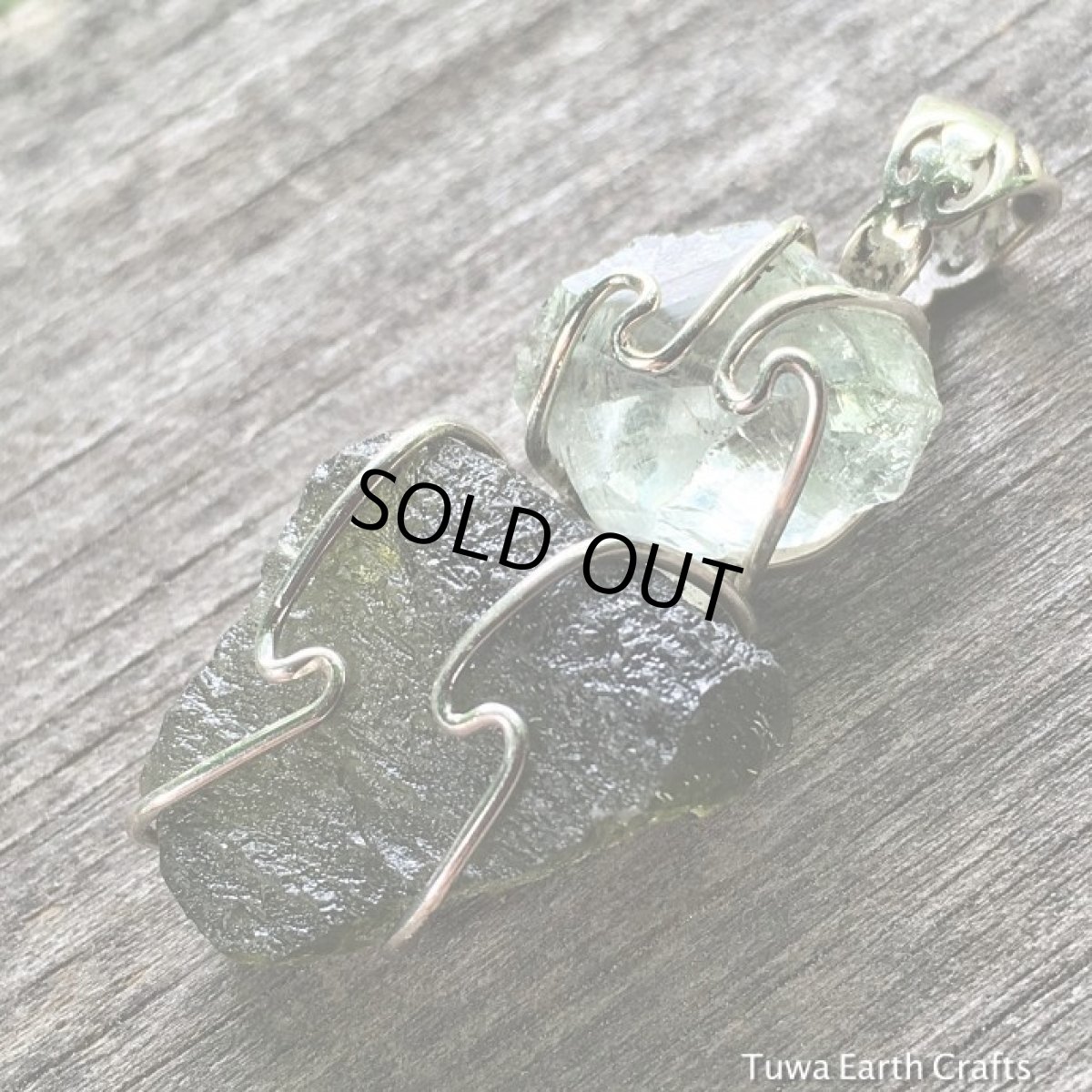 画像11: 宇宙から来たレア希少石　高品質　隕石モルダバイト＆アクアマリン原石ペンダントトップ★シルバー925　天然石　パワーストーン　ジュエリー　3月誕生石 (11)