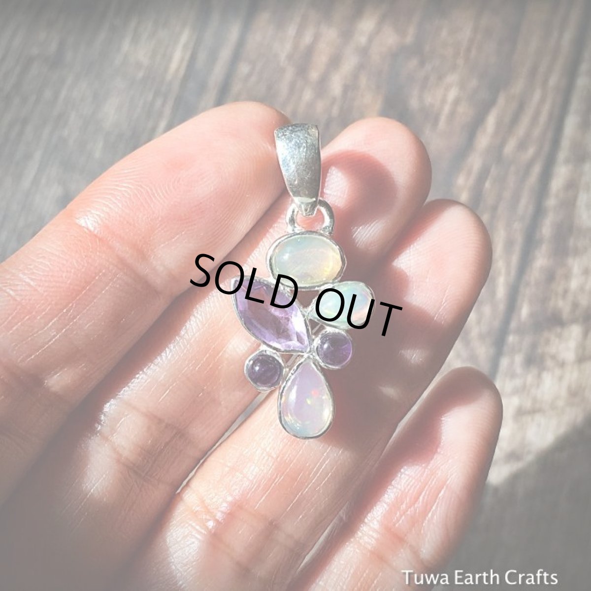 画像11: １点もの　高品質エチオピア産オパール＆宝石質アメジスト ペンダントトップ★プレシャスオパール　天然石ヒーリングストーン ジュエリー (11)