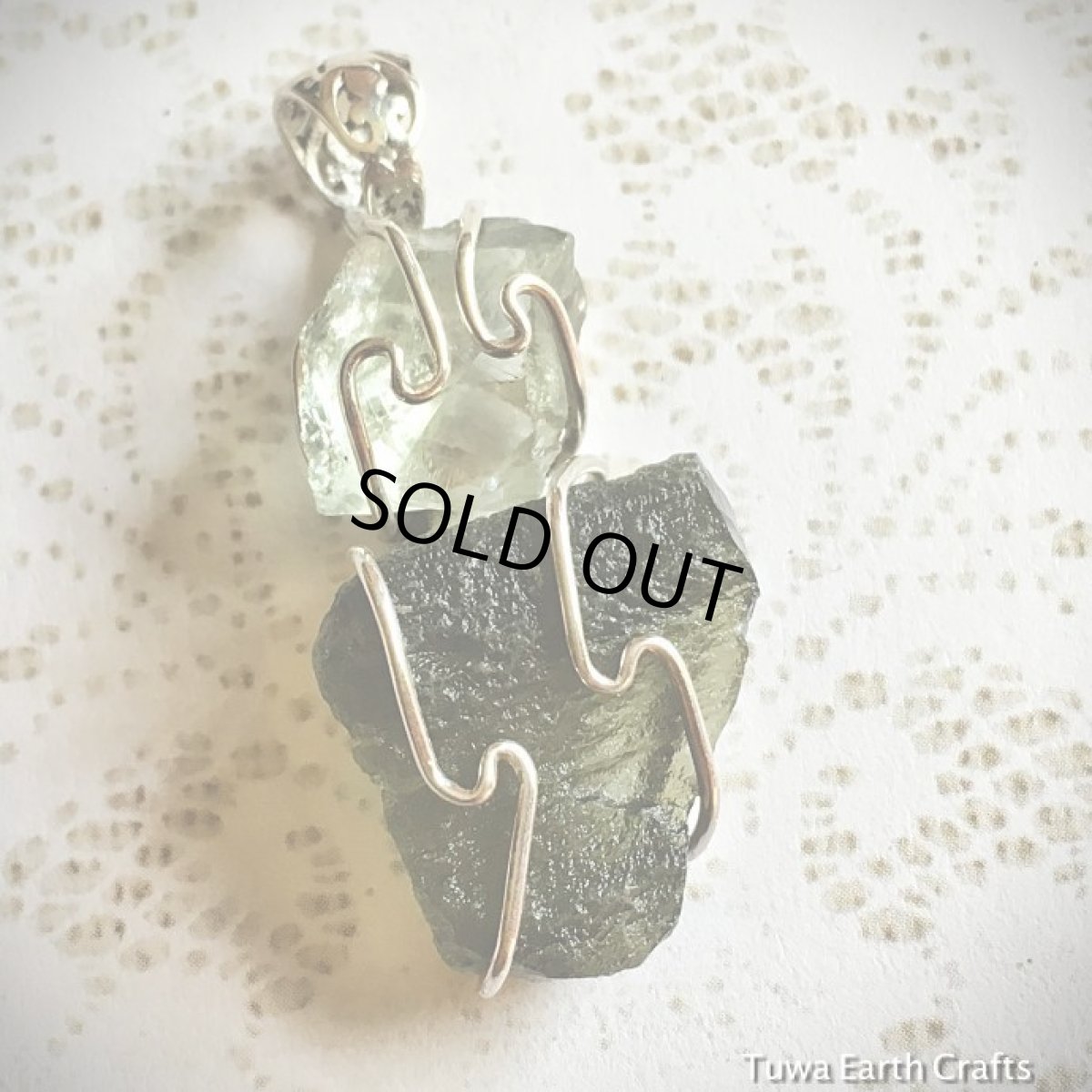 画像6: 宇宙から来たレア希少石　高品質　隕石モルダバイト＆アクアマリン原石ペンダントトップ★シルバー925　天然石　パワーストーン　ジュエリー　3月誕生石 (6)