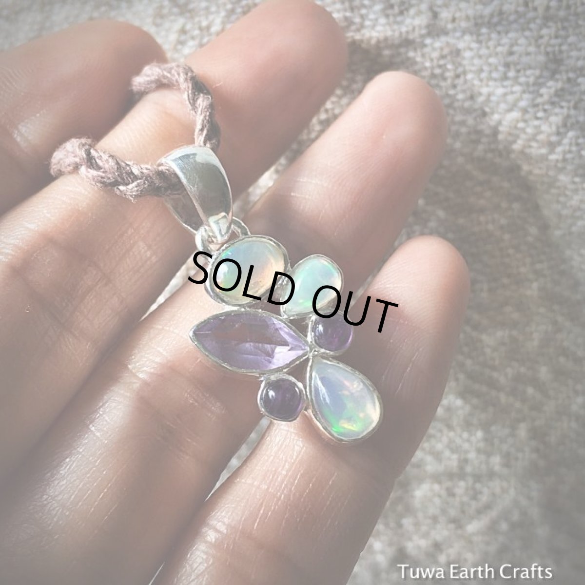 画像4: １点もの　高品質エチオピア産オパール＆宝石質アメジスト ペンダントトップ★プレシャスオパール　天然石ヒーリングストーン ジュエリー (4)