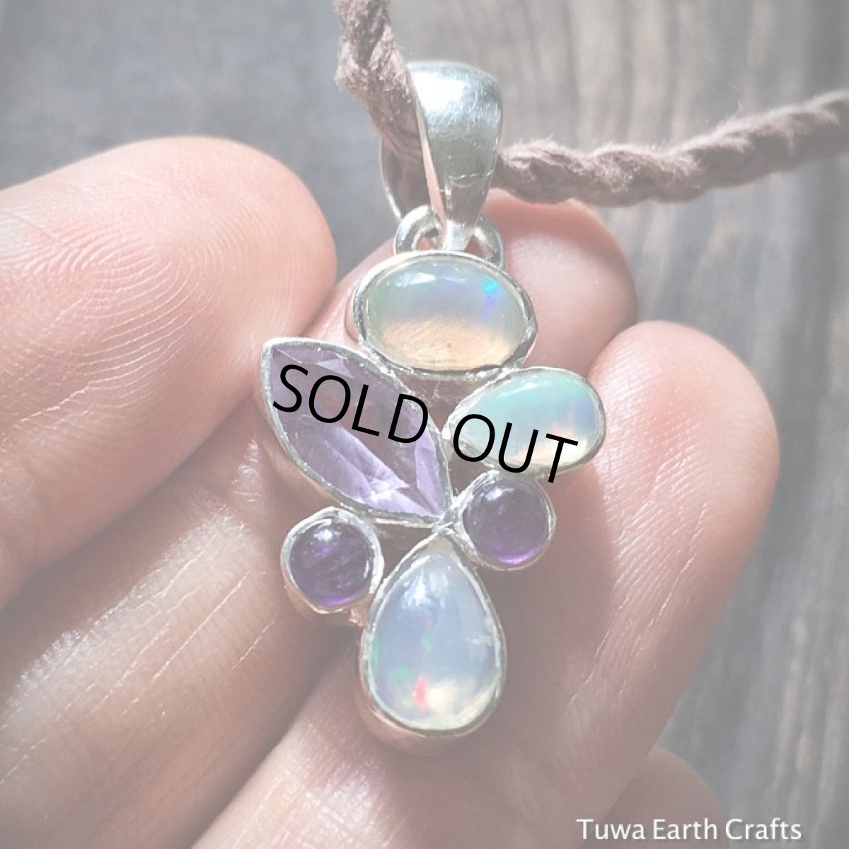 画像7: １点もの　高品質エチオピア産オパール＆宝石質アメジスト ペンダントトップ★プレシャスオパール　天然石ヒーリングストーン ジュエリー (7)